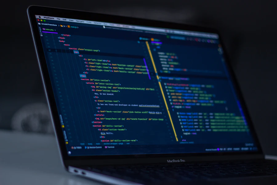 Trecho de código de uma aplicação exibido na tela de um computador